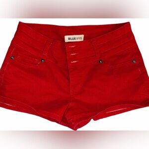 Blue Spice Women's Vibrant Red High Waist Shorts
